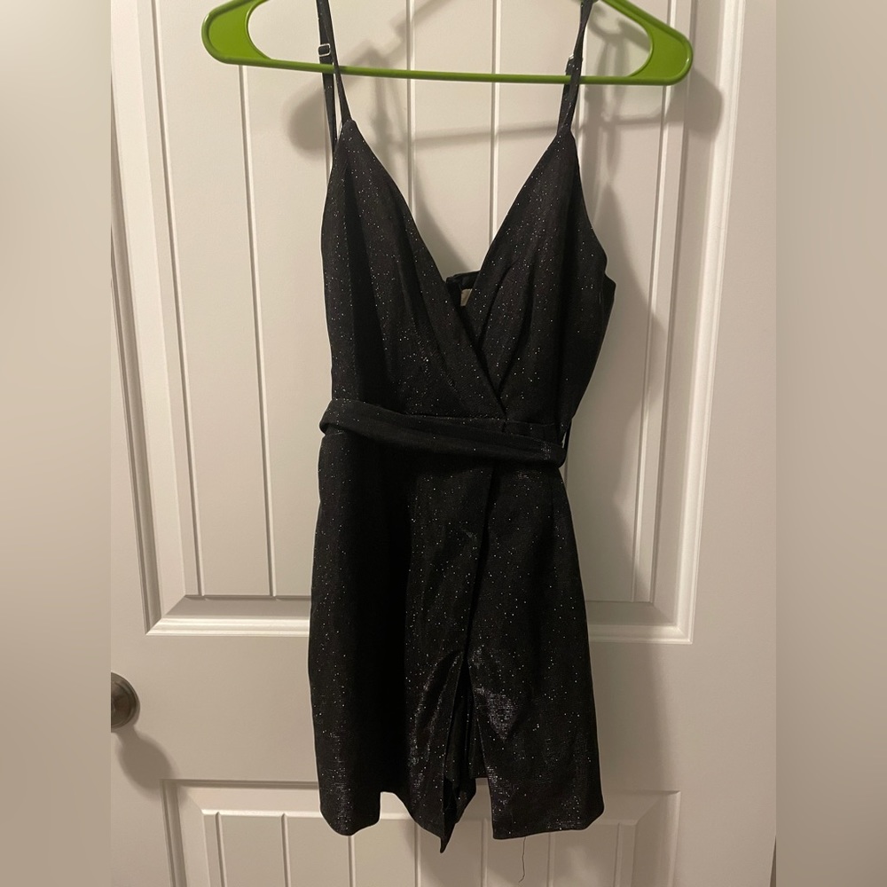 Black Shimmering Romper